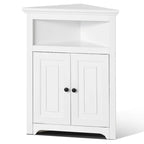 Corner Cabinet 32 with 2 Doors and Adjustable Shelves for Home Storage - 25.4 x 12.8 x 33.3 in