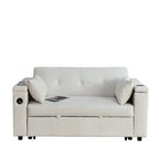 54 Pull-Out Sleeper Sofa Bed Double Seat Recliner Sofa Bed
