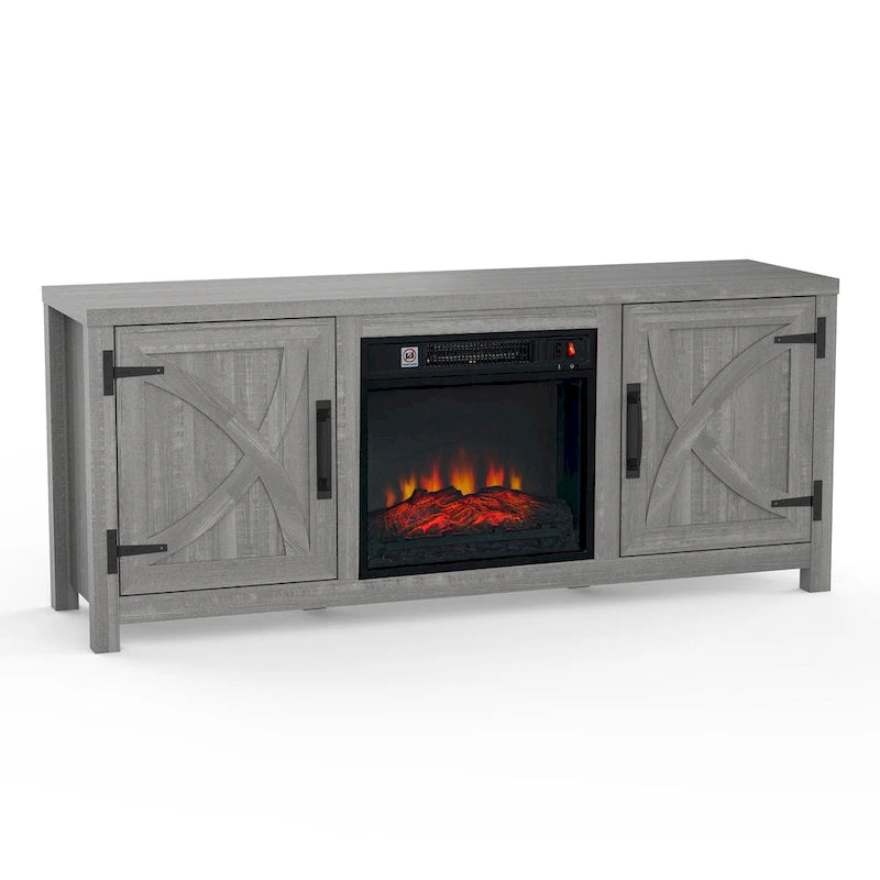 58 Farmhouse Electric Fireplace TV Stands Console Table for TV's up to 65
