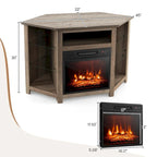 Costway Fireplace TV Stand w/ Led Lights & 18  Electric Fireplace for - See Details