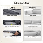 Corduroy Sectional Sofa with Removable Ottomans & Ultra-soft Cushions for Living Room & Bedroom