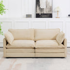 Corduroy Sectional Sofa with Removable Ottomans & Ultra-soft Cushions for Living Room & Bedroom