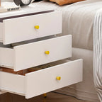 White Nightstands Bedside Table End Table Gold Metal Legs1 Pcs