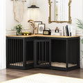 Large Corner Dog Crate Furniture for 2 Dogs, L Shape Dog Crate Cage - 58.7X41.1