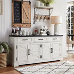 Farmhouse Buffet Sideboard Cabinet,Coffee Bar Wine Bar for Dining Room - N/A