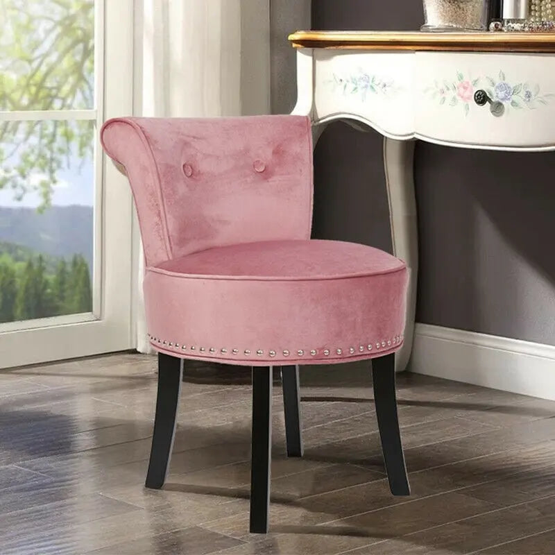 27.5 Tall Solid Wood Vanity Stool Chair - 27.5 H X 19 W X 11.8 D