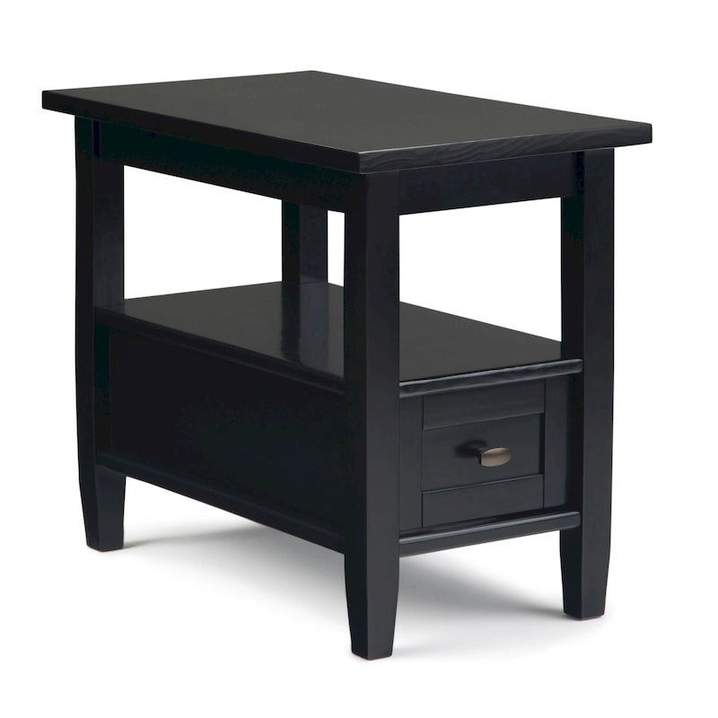 WYNDENHALL Norfolk SOLID WOOD 14 inch Wide Rectangle Transitional Narrow Side Table - 14 Inches wide