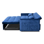 Modern Velvet Futon Loveseat with Reclining Backrest & Pockets, Seats 2 â€?Dark Gray / Light Gray / Blue / Black