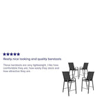 4 Pack Outdoor Barstools with Flex Comfort Material - Patio Stool