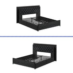 Moasis Queen Size PU Bed Frame LED Upholstered Platform Bed Frame