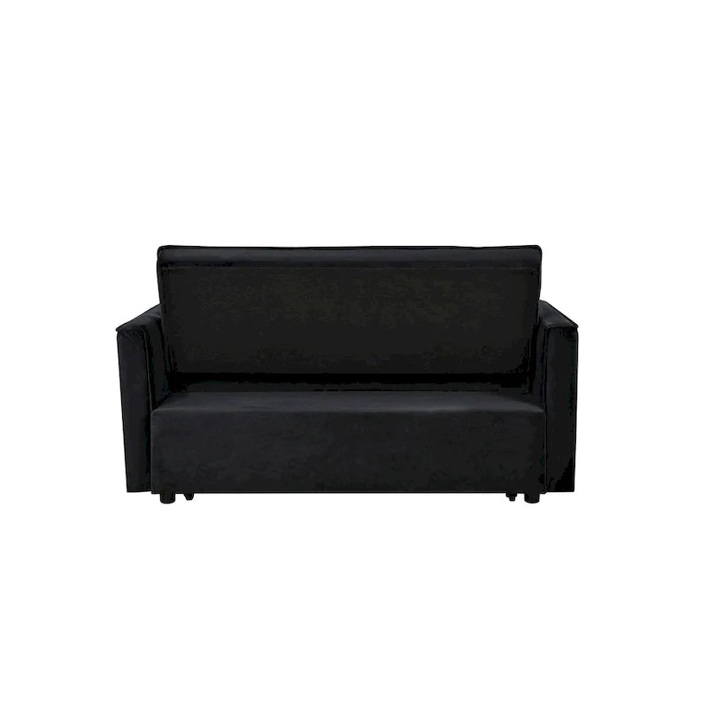 Modern Velvet Futon Loveseat with Reclining Backrest & Pockets, Seats 2 â€?Dark Gray / Light Gray / Blue / Black