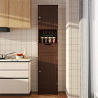 67 H Tall Bathroom Cabinet Narrow Linen Tower, Storage Cabinet with 2 Doors & Drawer
