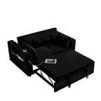 54 Pull-Out Sleeper Sofa Bed, 2 Seat Recliner Sofa Bed with Storage, Lumbar Pillow, USB Power Outlet