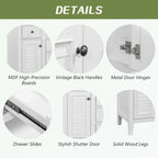 Bathroom Vanity with Ceramic Basin, Two Cabinets and Five Drawers