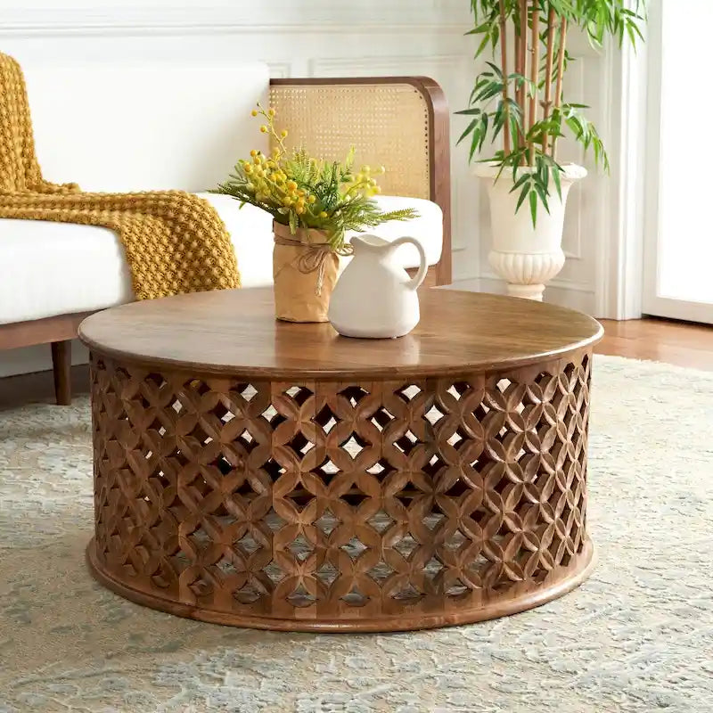 SAFAVIEH Antkea Round Coffee Table - 35 L x 35 D x 16 H - 35Wx35Dx16H