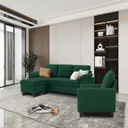 3-Piece Living Room Sectional Sofa Set with Chair and Ottoman