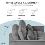 Modern Velvet Futon Loveseat with Reclining Backrest & Pockets, Seats 2 â€?Dark Gray / Light Gray / Blue / Black