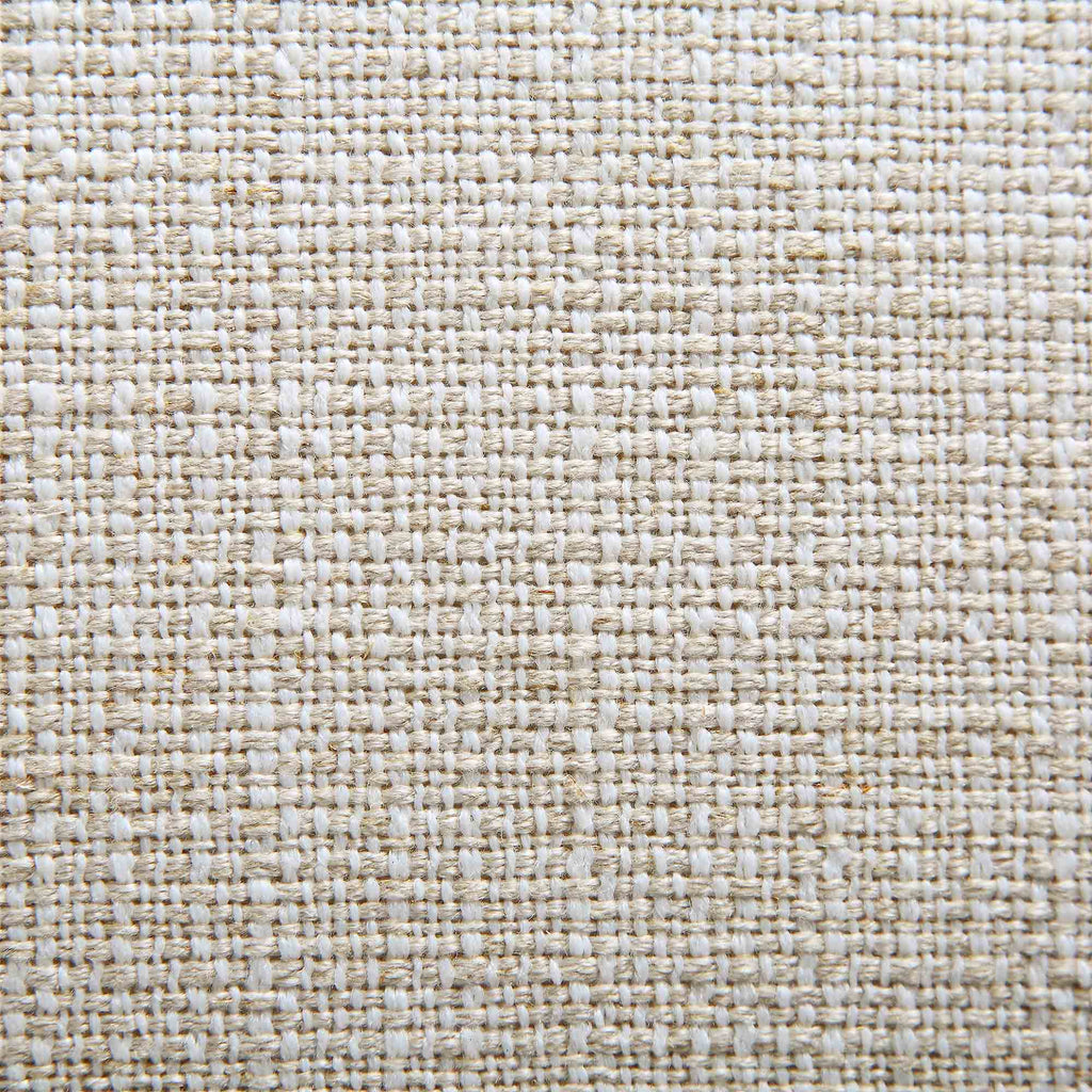 3-Seater Curved Sofa with Ball Cushions, Beige Linen Blend