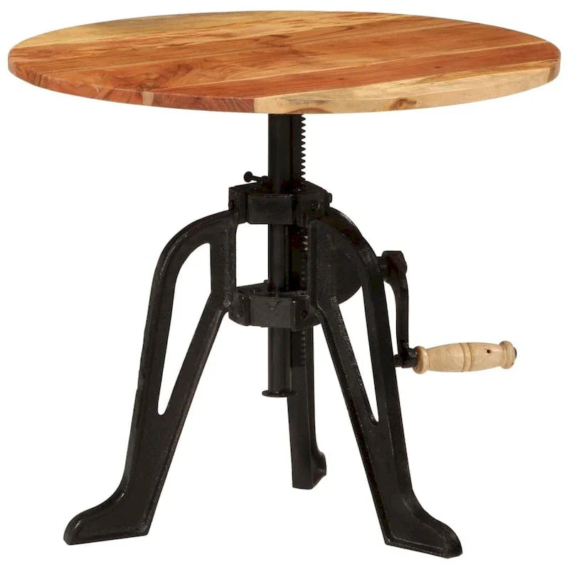 vidaXL Side Table Round Coffee End Table Sofa Table Solid Wood and Cast Iron