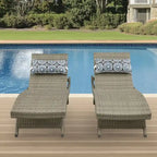 All Weather Wicker Chaise Lounge - Set of 2