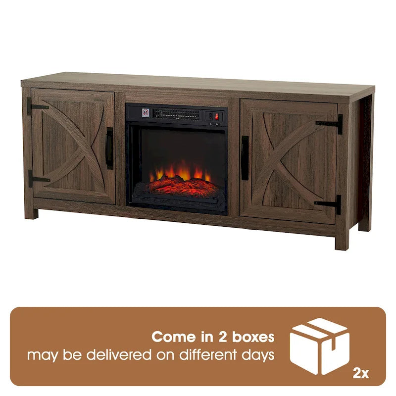 58 Farmhouse Electric Fireplace TV Stands Console Table for TV's up to 65