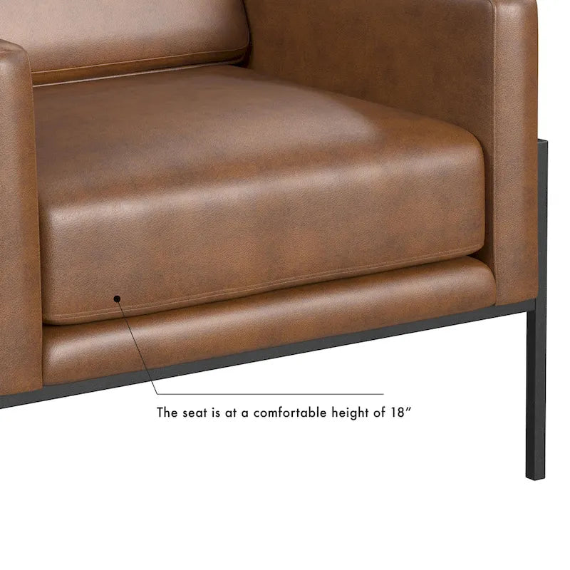 HomePop Modern Upholstered Club Chair w/Metal Frame
