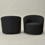 KINWELL 34 Wide Upholstered Swivel Accent Barrel Chair (Set of 2)