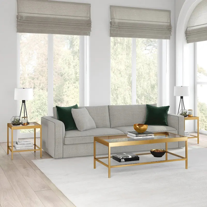 Alexis Metal and Glass Coffee Table