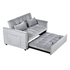 Modern Velvet Futon Loveseat with Reclining Backrest & Pockets, Seats 2 â€?Dark Gray / Light Gray / Blue / Black