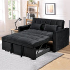 Modern Velvet Futon Loveseat with Reclining Backrest & Pockets, Seats 2 â€?Dark Gray / Light Gray / Blue / Black
