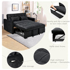 Modern Velvet Futon Loveseat with Reclining Backrest & Pockets, Seats 2 â€?Dark Gray / Light Gray / Blue / Black