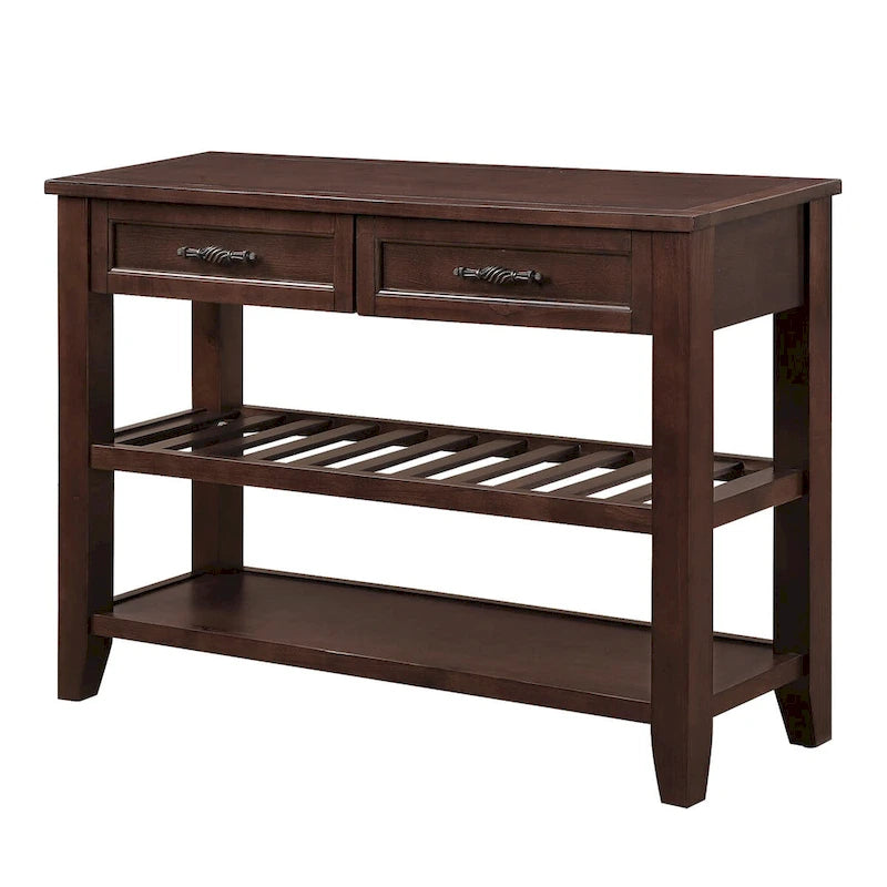 42 Console Sofa Table with Drawers and Tiers Shelves