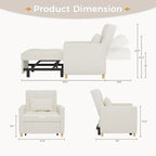 AECOJOY 3 in 1 Sleeper Sofa Chair w/ Pillow &Convertible Backrest