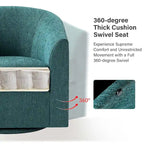 Cuenca Modern Upholstered Barrel Chair with Swivel Base