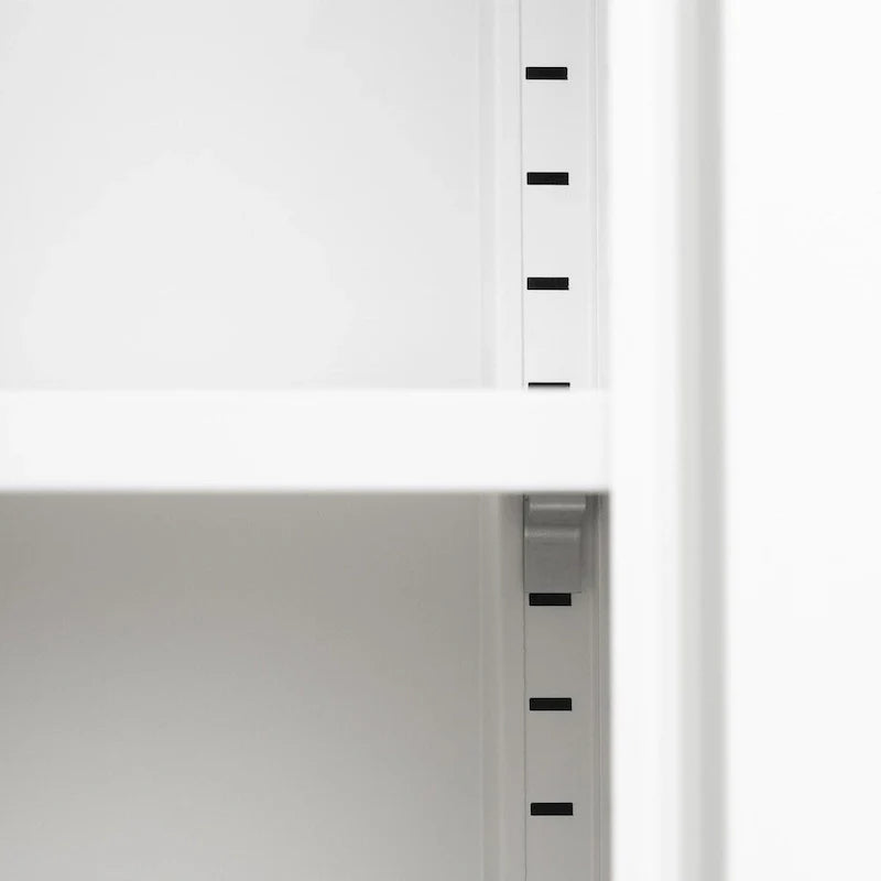2-Door Metal Storage Cabinet with Adjustable Shelves