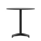 27.5  Round Aluminum Smooth Top Indoor-Outdoor Table with Base